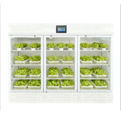 HEZHOU HZ-3 Indoor Hydroponic Multi-Layer Smart Automatic Vertical Farming Planting Cabinet PLC Control | Vegetable Growing