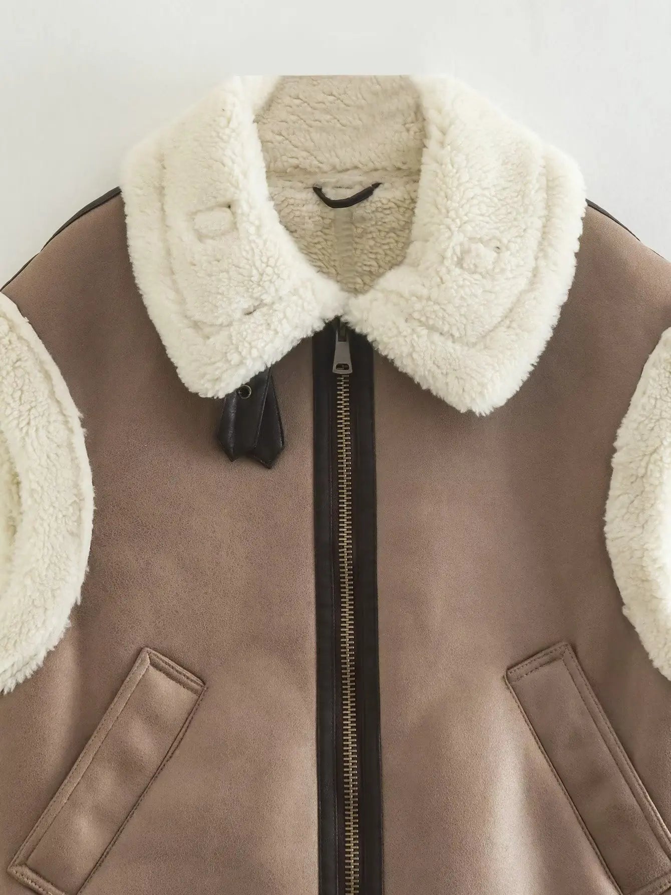 2022 Winter Fashion Women Thick Warm Fleece Faux Leather Jacket Splice Sleeveless Waistcoat Coat Ladies Biker Vest Outwear Tops