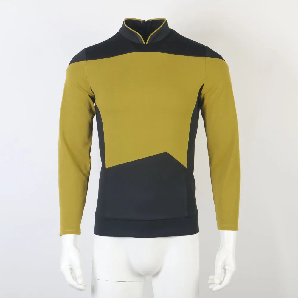 Star TNG The Next Generation Trek Red Yellow Blue Shirt Uniform Cosplay Costume For Men Coat Halloween Party