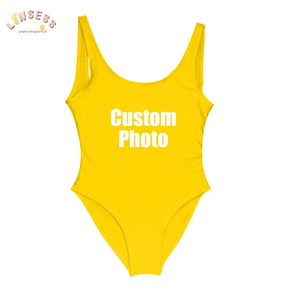 Custom Bride Swimsuit with Face Personalized Photo Brides Swimwear, Bachelorette Party Swimsuits,Birthday/Anniversary/
