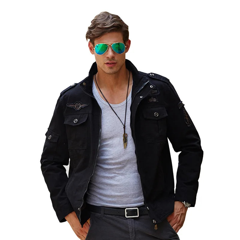 Men's Jacket Workwear Style Regular Length Loose Fit Chinese Brand Outdoor Flight Special Forces Uniform Large Size Casual Coat