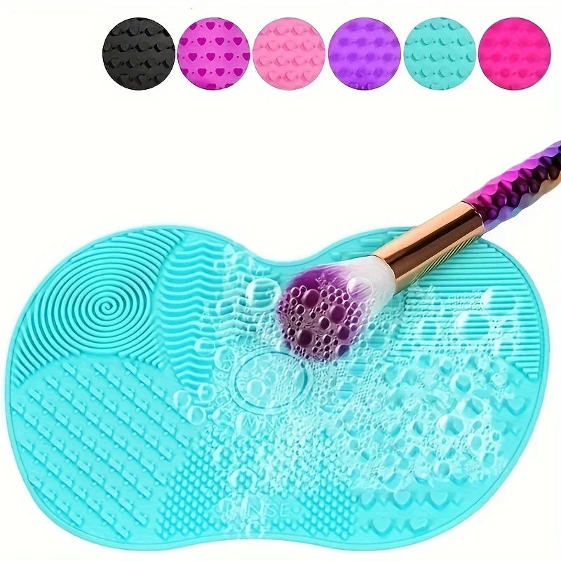Makeup Brush Cleaning Tools Silicone Scrub Pad with Suction Cup Powder Puff Scrub Pad Beauty Tools Scrub Pad Brush Cleaning Tool