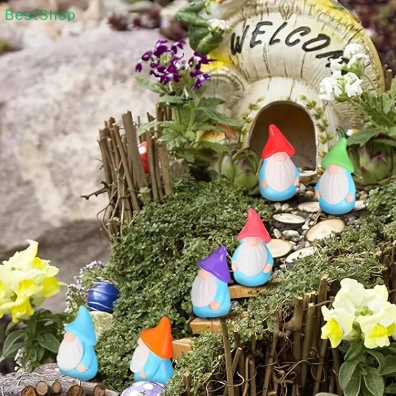 〔Rebecca〕10Pcs Micro Landscape Christmas Old Man Dwarf DIY Decoration Accessories Mini Ornament