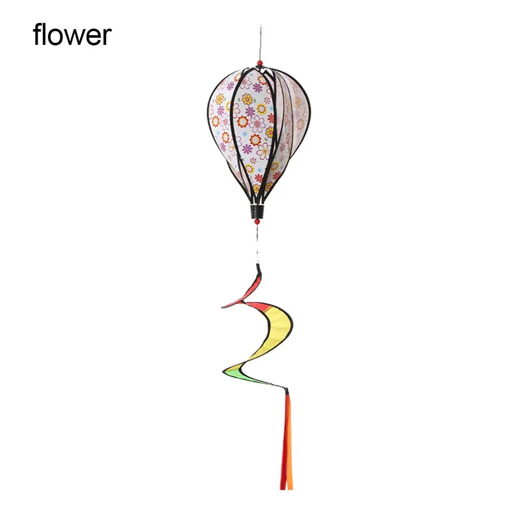 110CM Giant Rainbow Hot Air Balloon Garden Wind Spinners Pinwheels Whirligigs Windmill Toys for Yard Lawn Decorations Outdoor