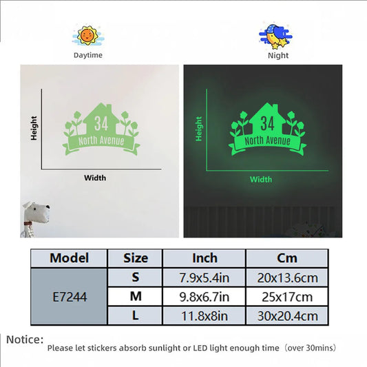 1PC New Luminous Stickers Minimalist Style Custom Reflective Rubbish Bin Number Sticker - Special Personalised Address Sticker f