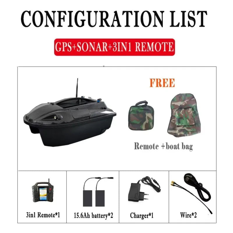New Upgrade Bait Boat 116 Points Gps Sonar 500M Distance Remote Control Bait Fishing Boat Freshwater Saltwater Carp Fishing Boat