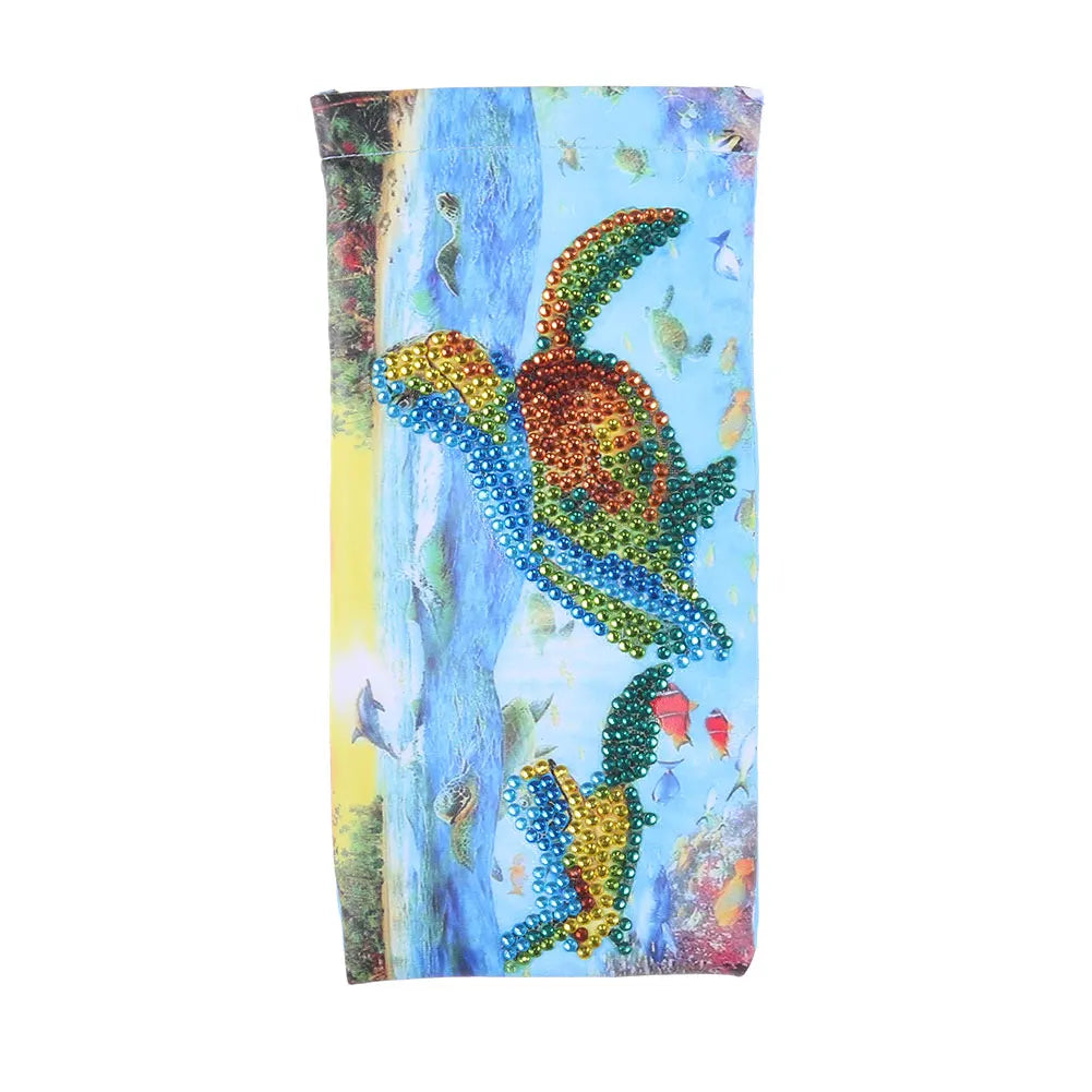 DIY Diamond Painting Glasses Storage Bags Waterproof Glasses Pouches  Cartoon Diamond Painting Craft Handbag Kit Christmas Decor