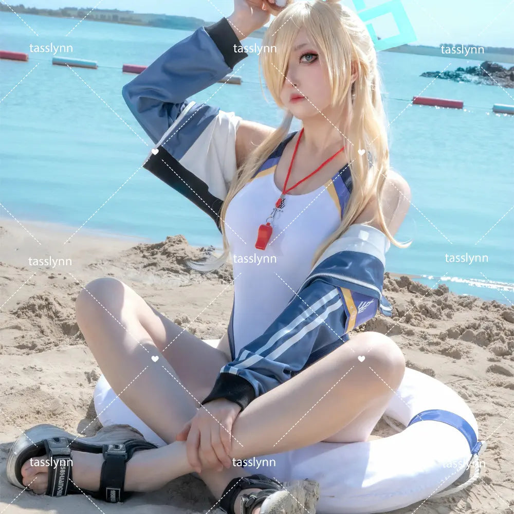 Kanna Ogata Cosplay Costume Kanna Swimsuit Jacket Swimwear Outfit Game Blue Archive Anime Cosplay Halloween Costumes for Women
