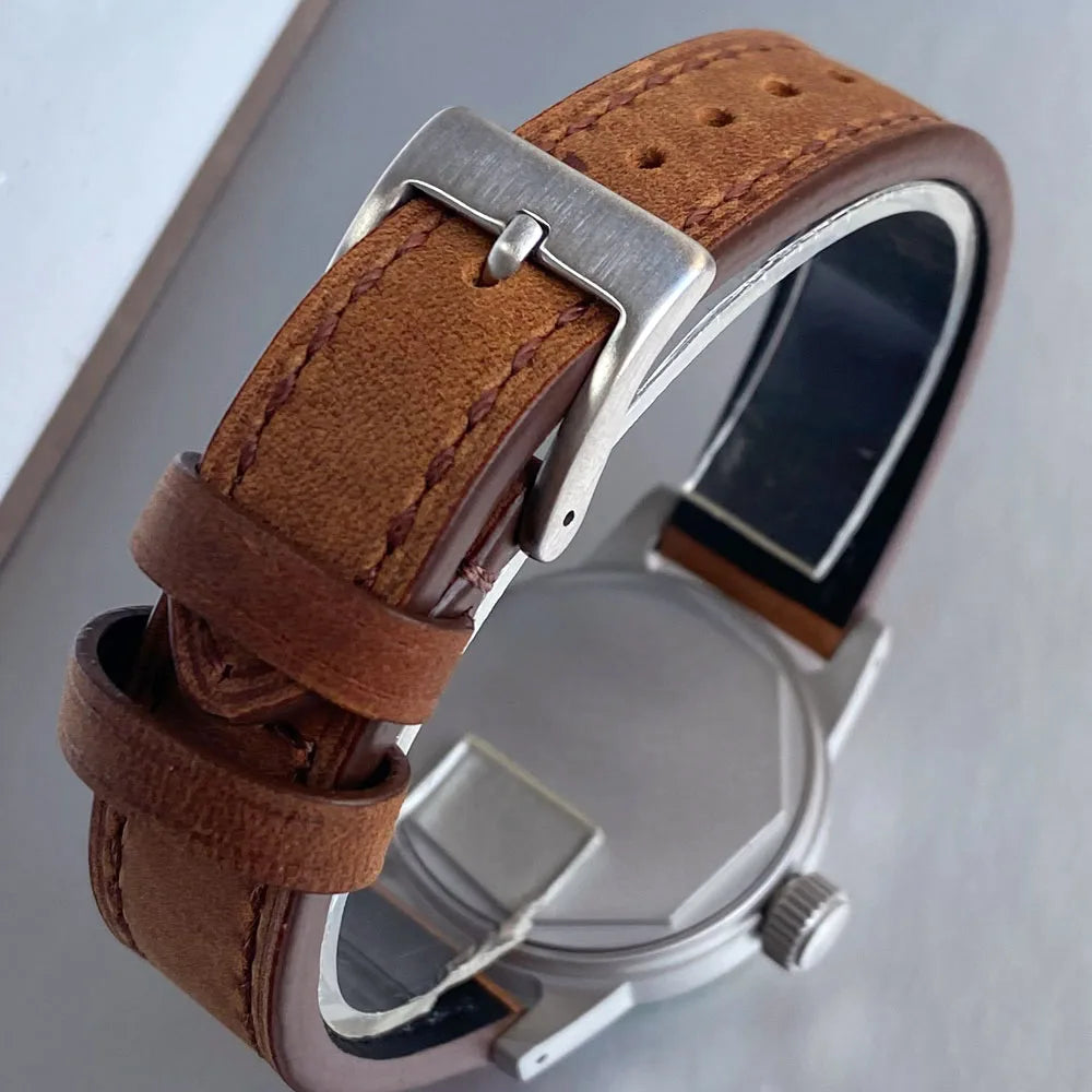 Custom Tandorio TD-177 36mm Military Sandblasted Sapphire Green Dial Watch 100m Water Resistance Japan NH35A Automatic  Watches