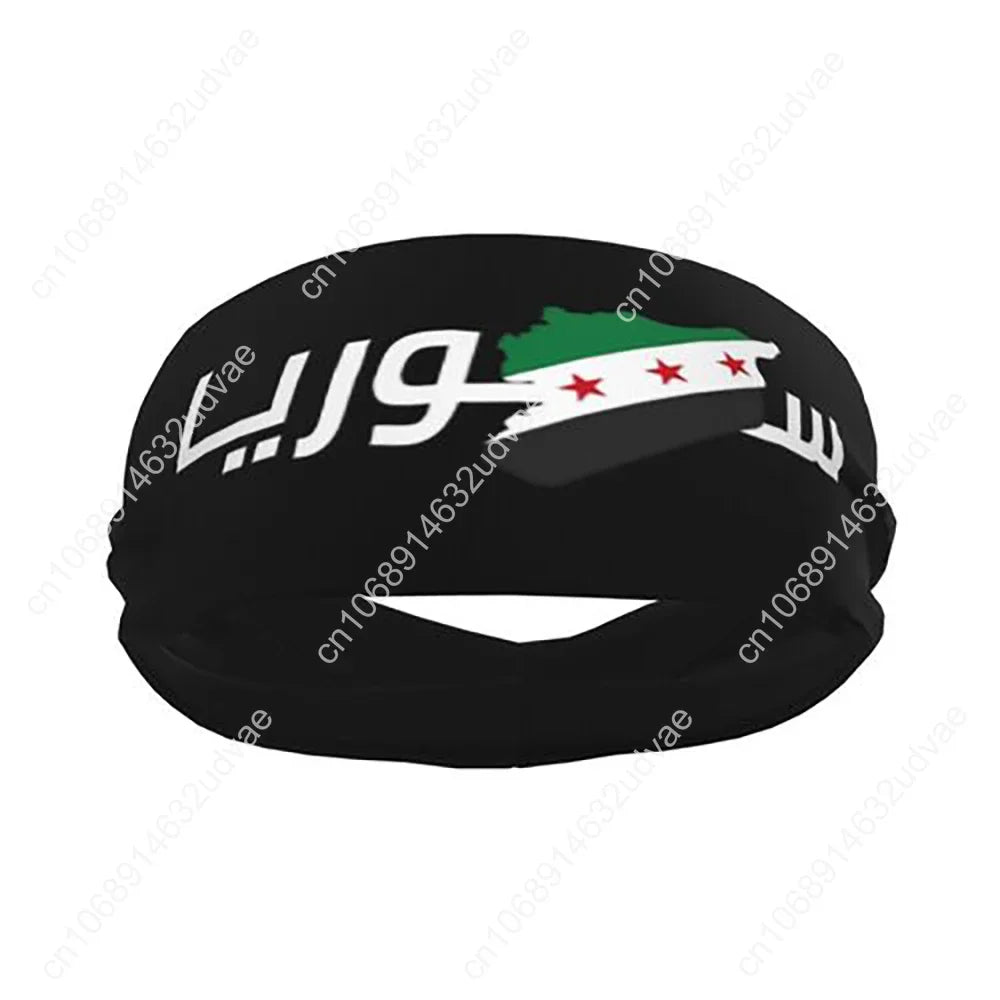 Syrian Sport Sweatbands Flag of Syria Sweat Headband Gym Fitness Hair Bandage Anti-slip Hair Sweat Bands