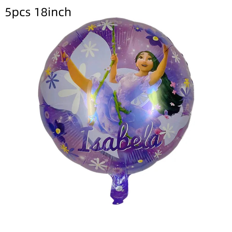 Disney Encanto Mirabel Isabella Party Balloons Set 32inch Purple Number Foil Balloons For Kids 1 2 3th Birthday Decor Air Globos