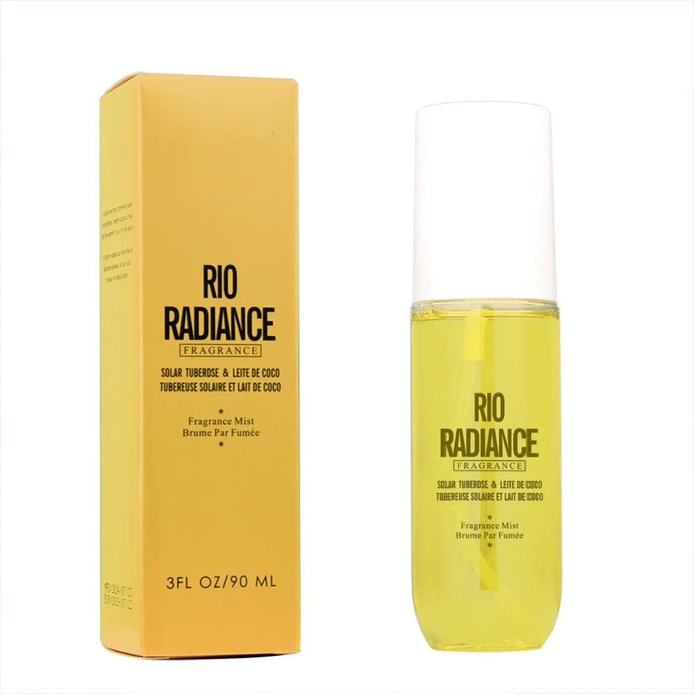 Natural alcohol-free and low-allergen liquid perfume spray that can be used on hair body and clothing Water-based natural oil