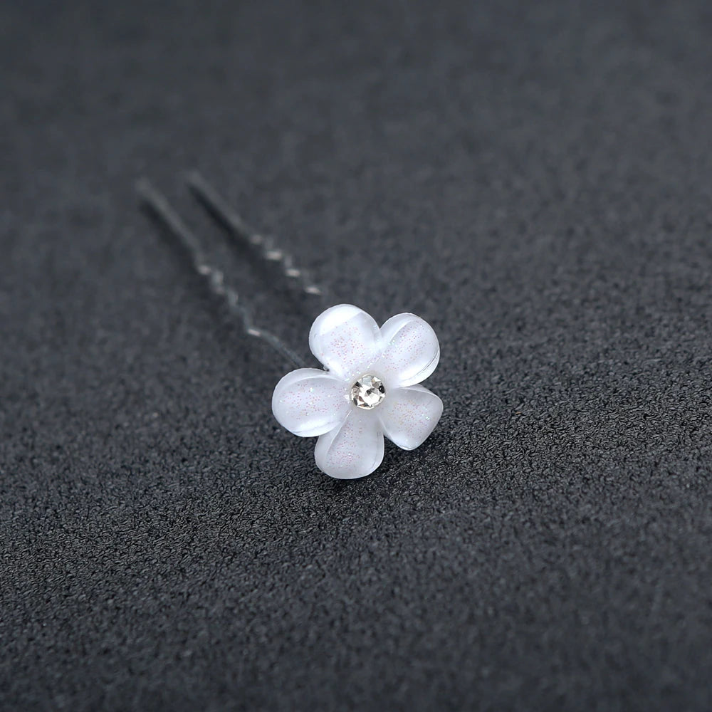 20pcs Elegant Bridal Pearl Hair Sticks with Crystal Floral Accents Wedding Hair Clips for Brides Bridesmaids Hair Sticks