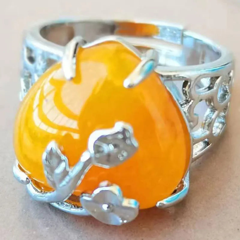 Opal Heart Women Men Ring 7~12" (us) adjust PWB1213
