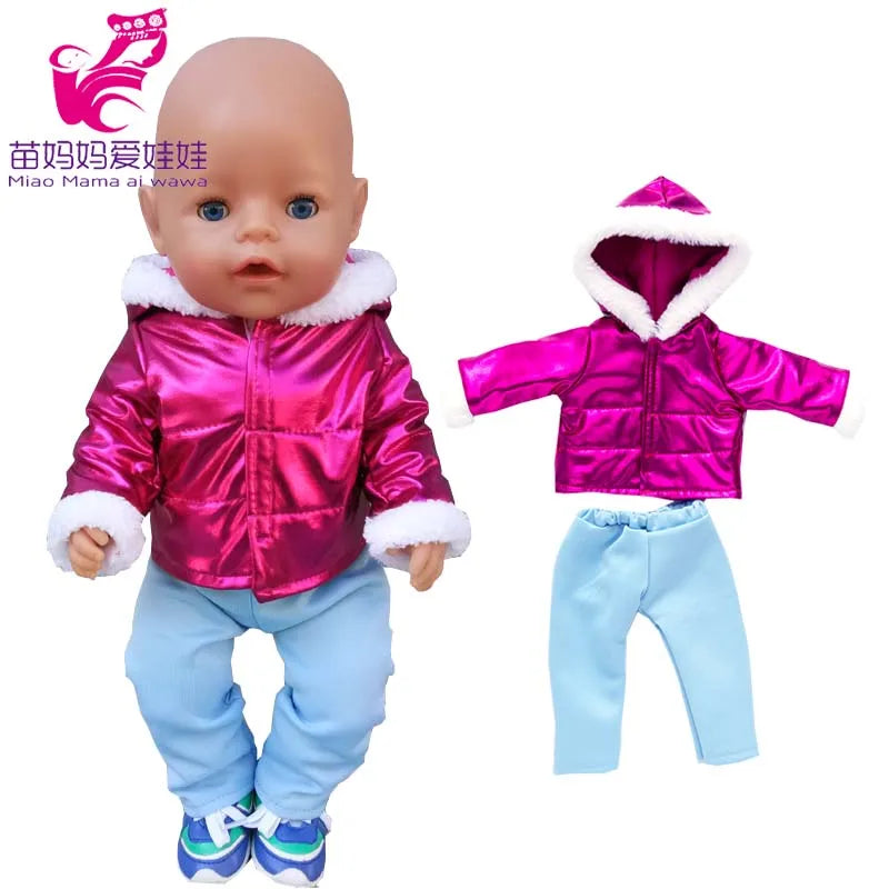 Baby New Born Doll Clothes Coat Hooded Sweater for 17 Inch Doll Jacket Toys Doll Wears