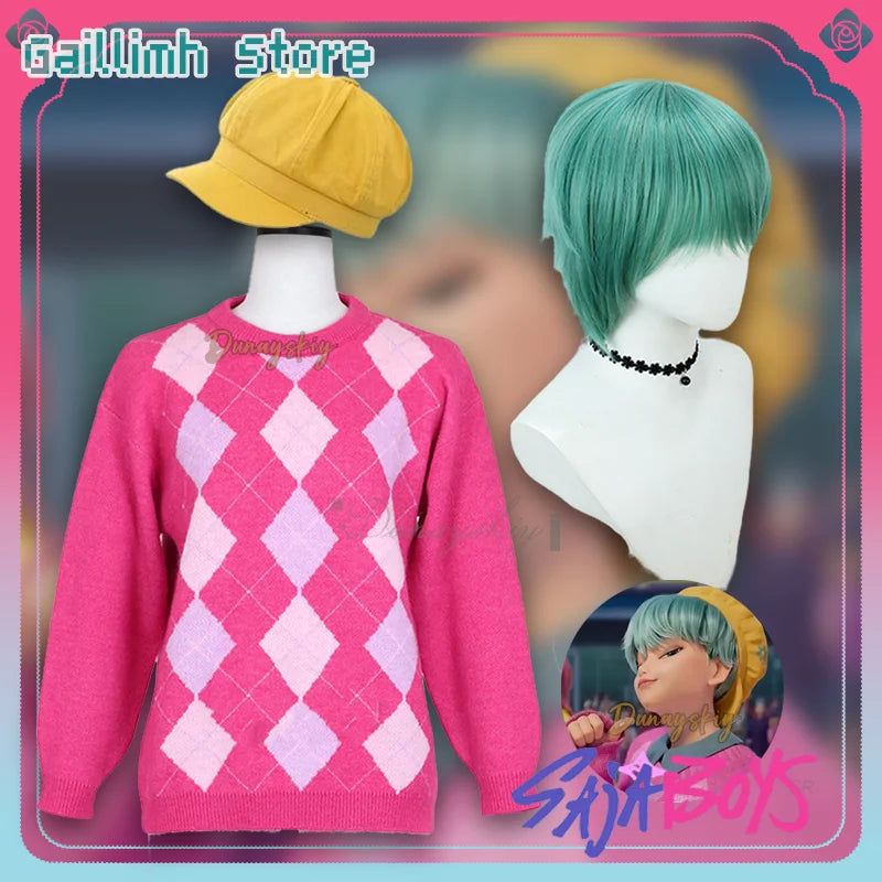 30CM Short Hair Anime K-Pop Demon Hunters Saja Boys Baby Cosplay Costume Wig Cosplay Wig Halloween party Group Accessories