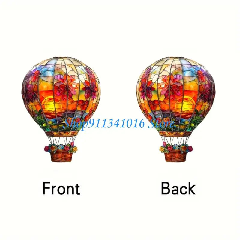 4X7B Hot Air Balloon Window Sun Catcher Wall Hanging Colored Decors Acrylic Art for Indoor Outdoor Garden Decorations