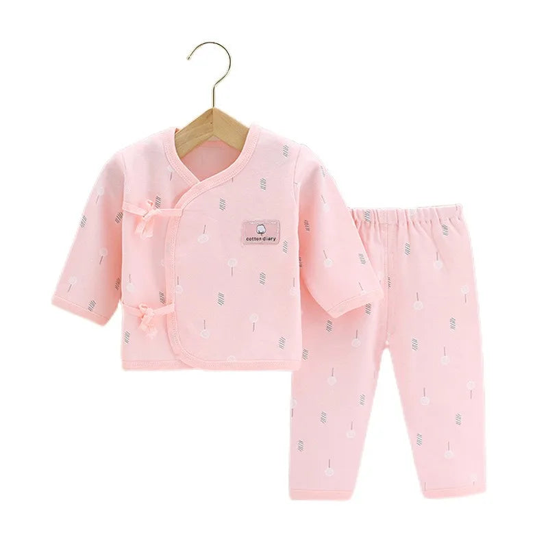 0-3months Newborn Baby Clothes Set Soft Cotton Cartoon Print Baby Underwear Baby Boy Set Autumn Unisex Baby Girls Clothes Set