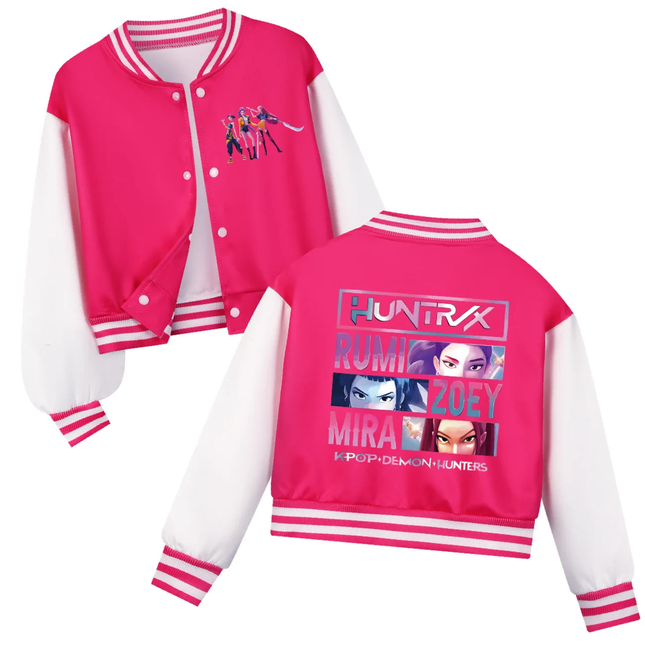 KPop Demon Hunters Kids Baseball Uniform Girls Boy Fashion Casual Jacket Outerwear Children's Clothing Movie Fans Gift Girl Tops