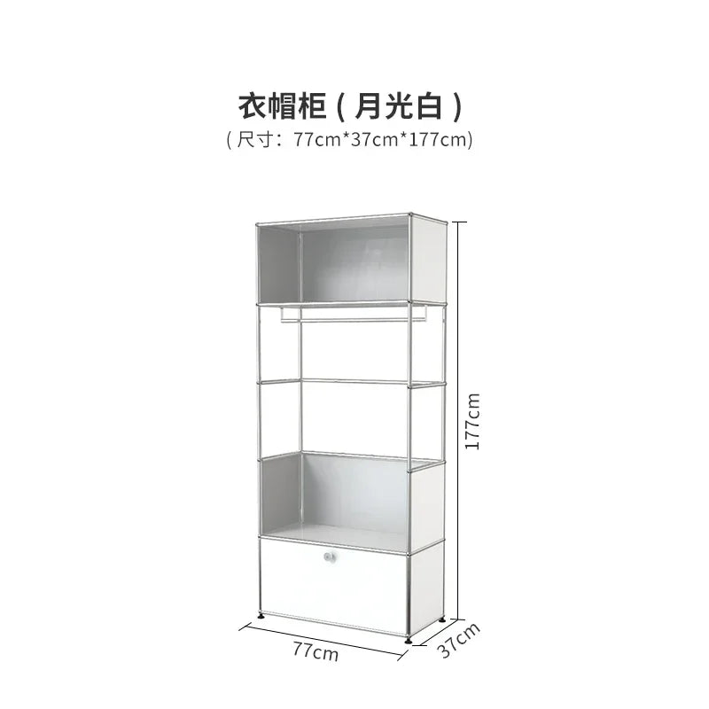 b7+  Nordic medieval cream wind small apartment display cabinet stainless steel module furniture decorative cabinet