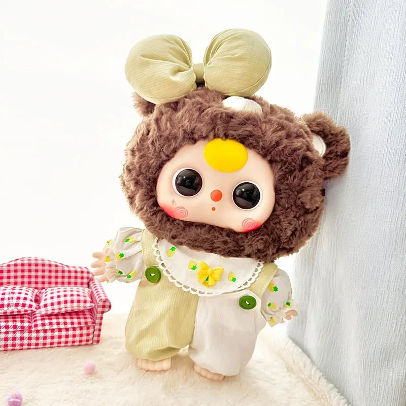 Baby Three Doll Clothes For 400% Large Cute Bow Double Spelling Back Pants Adorable Three-Piece Set Doll'S Accessories Gifts