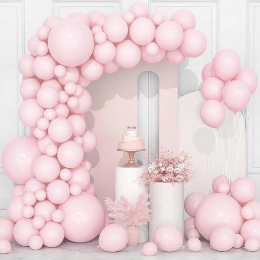 144pcs Pastel Pink Balloons  Macaron Pink Balloon Garland Arch Kit Latex Balloons Birthday Wedding Bridal Party Decorations