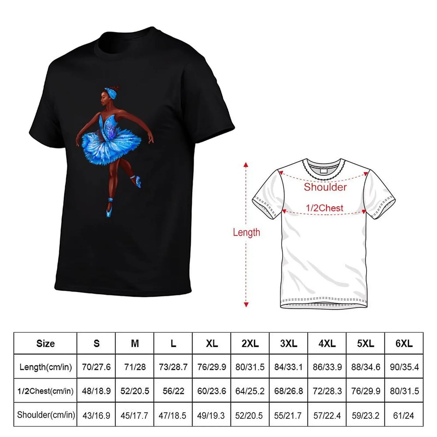 Ballet dance dancer in blue tutu and pointe shoes cute dancing African American ballerina T-Shirt tops mens t shirt graphic
