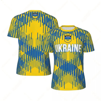Ukraine Flag Graphic Football T Shirts For Men Summer Casual 3D National Emblem Printed Sports T-shirt Loose Breathable Tees