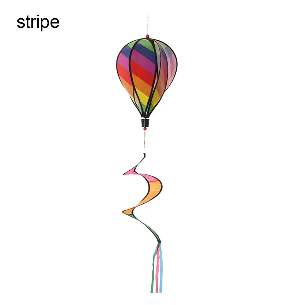 110CM Giant Rainbow Hot Air Balloon Garden Wind Spinners Pinwheels Whirligigs Windmill Toys for Yard Lawn Decorations Outdoor