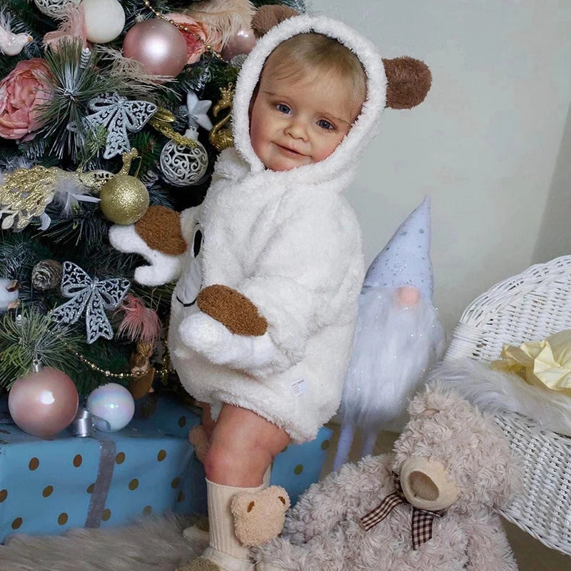 24inch zoe Lifelike Unfinished Reborn Doll kit painted DIY Toy Doll parts with Curly Blond hair