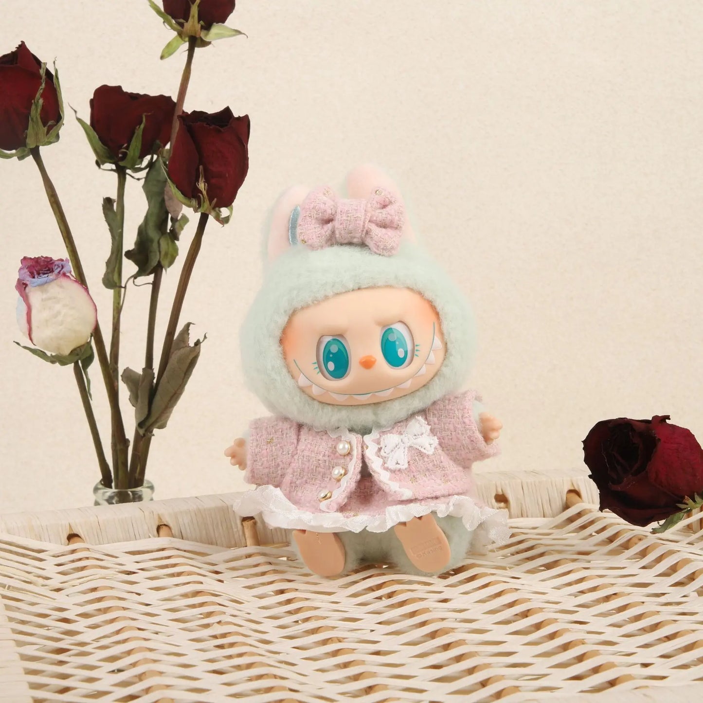 Cute Clothes for 17cm Labubu Doll Fashion V1V2 Idol Clothing DIY Kids Gift Dress for Labubu Cloak Clothes Hair Dolls Accessories