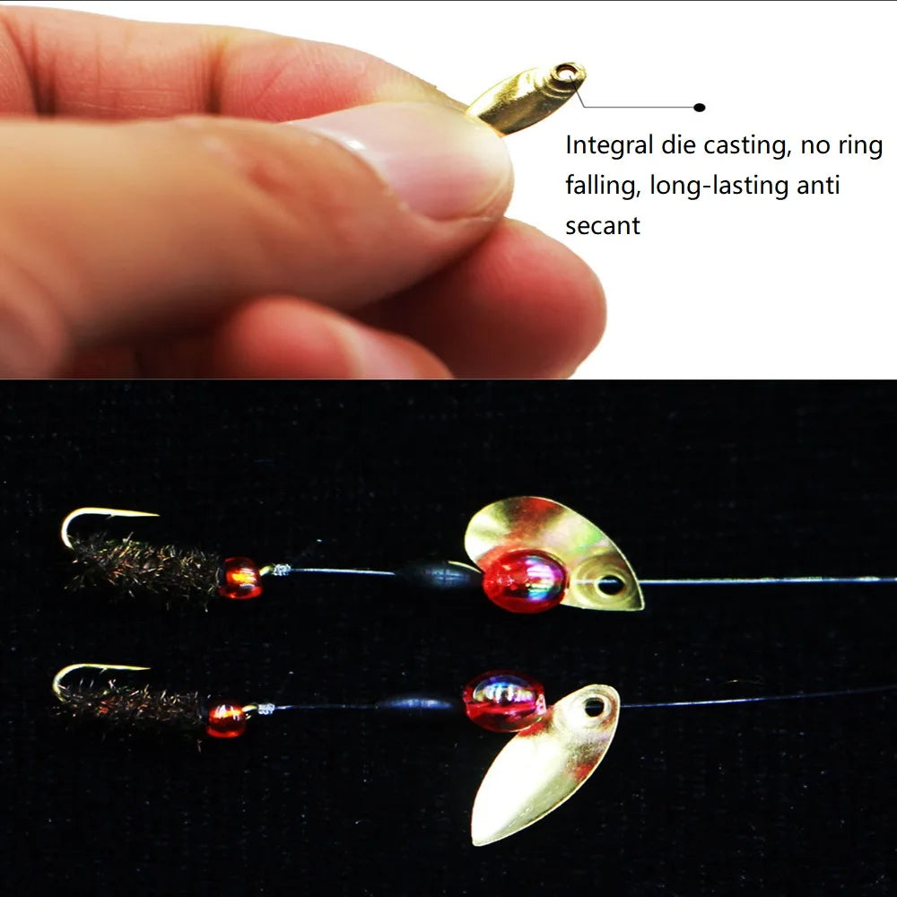 50Pcs/lot DIY Fishing Spinner Sequin Rings Bait Lures Makou water drop tablet Anti secant line Metal Noise Spoon Accessories