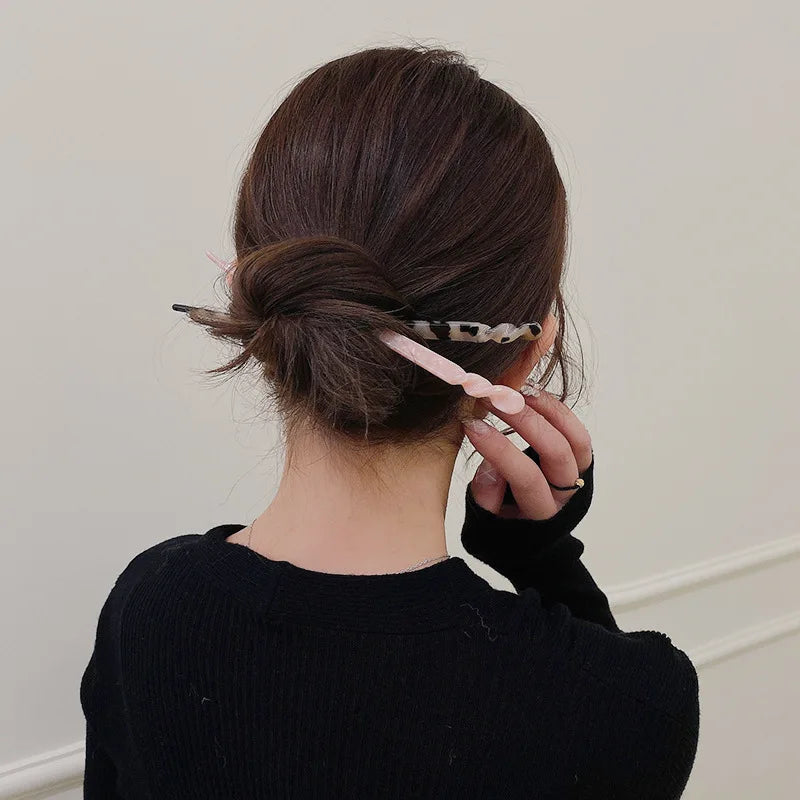 Colored Acetate Hairpin for Woman Elegant Temperament Meatball Head Hair Pin Fashion Girl Hair Clip Hair Accessories