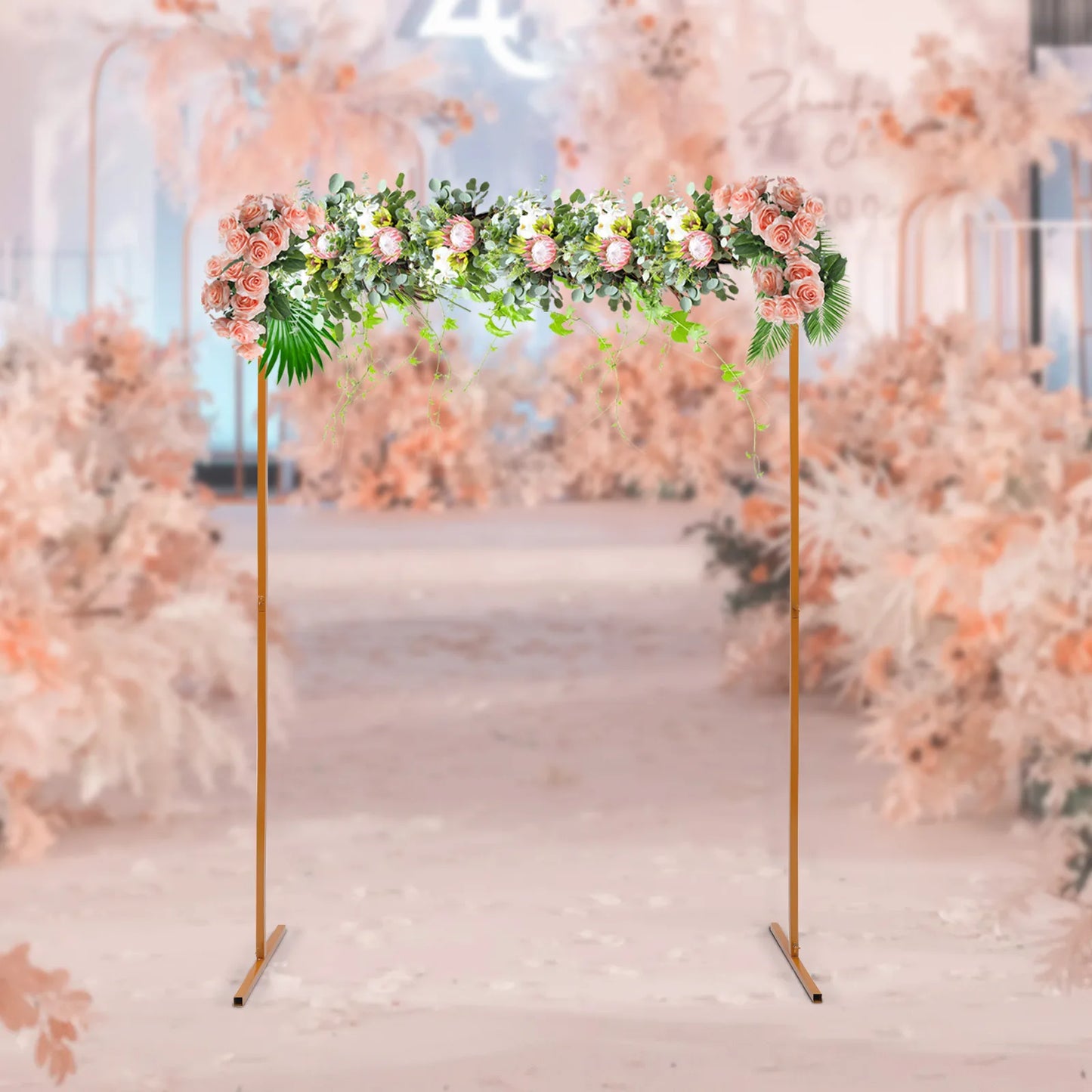 Wedding Party Metal Rectangular Arch Rack Flower Balloon Stand Backdrop Decoration