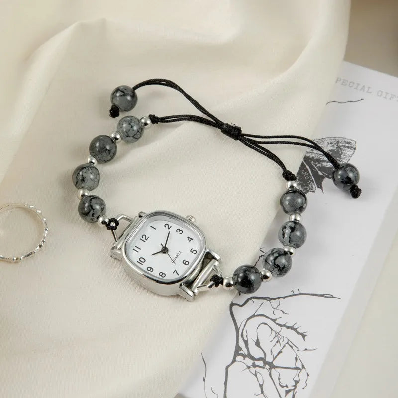Women's Watch Small Woven Watch Versatile Light Luxury Bead Bracelet Watch for Fashionable Accessories Can be customized