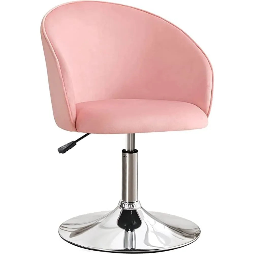 Swivel Vanity Stool Contemporary Round Velvet Back Tilt Accent Chairs 360° Makeup Chair with Frame Height Adjustable
