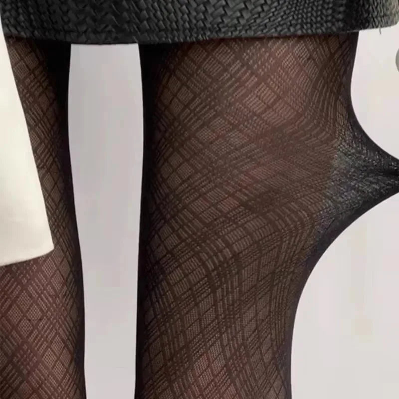 Sexy Black Houndstooth Stockings Lingeries for Women Girls Tights High NightClub Party Gift Women Pantyhose