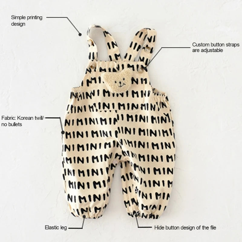 Cotton Jumpsuits One-piece Baby Romper Summer Clothes Cosy Bodysuit Kid Strap Pant for 0-3Y Children Boys Girl Dropship