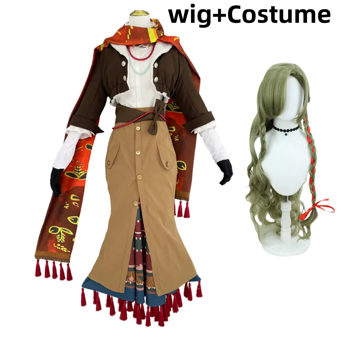 Anime Game Reverse:1999 Vila Cosplay Costume Retro Brown Coat Skirt Uniform Full Set Wig Adult Woman Sexy Daily Leisure Suit