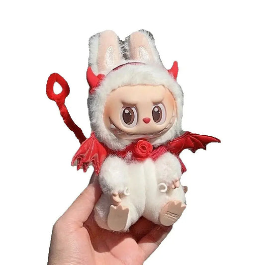 Clothes For Labubu 15 Cm 17 Cm Dolls 1st To 3rd Generation Red Little Devil Wings With Hair Accessories Horns