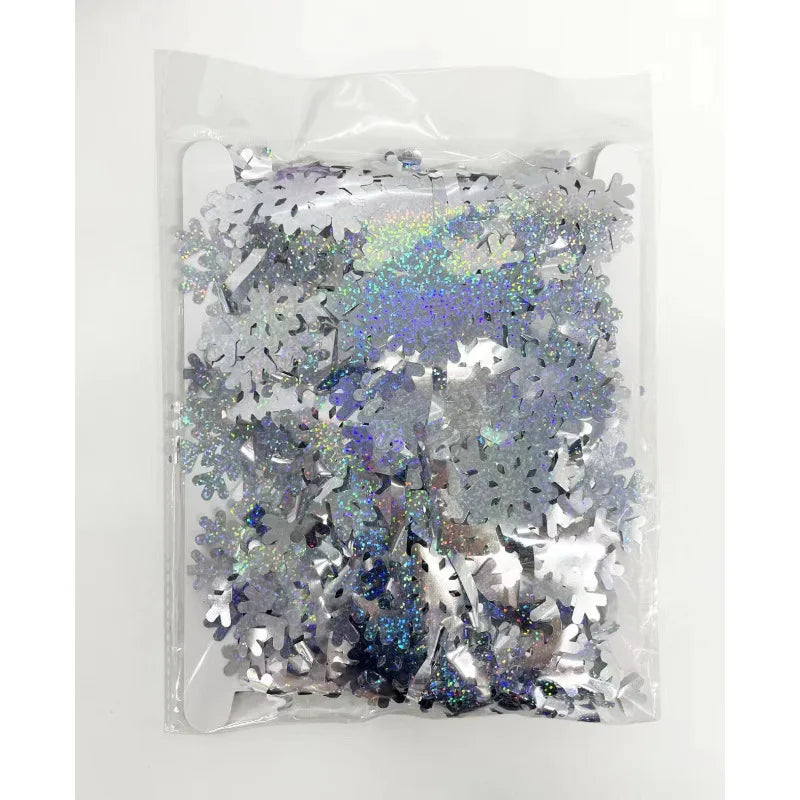 Iridescent Laser Snowflake Rain Foil Curtain Hanging Party Backdrop Decoration for Christmas Party Winter Party Background Decor