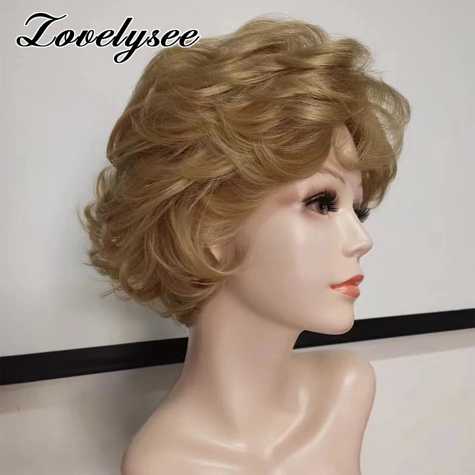 Short Curly Hair Topper Blonde Real Human Hair Toppers 100% Remy Human Hair Toppers Hair For Women Increase Hair Volume