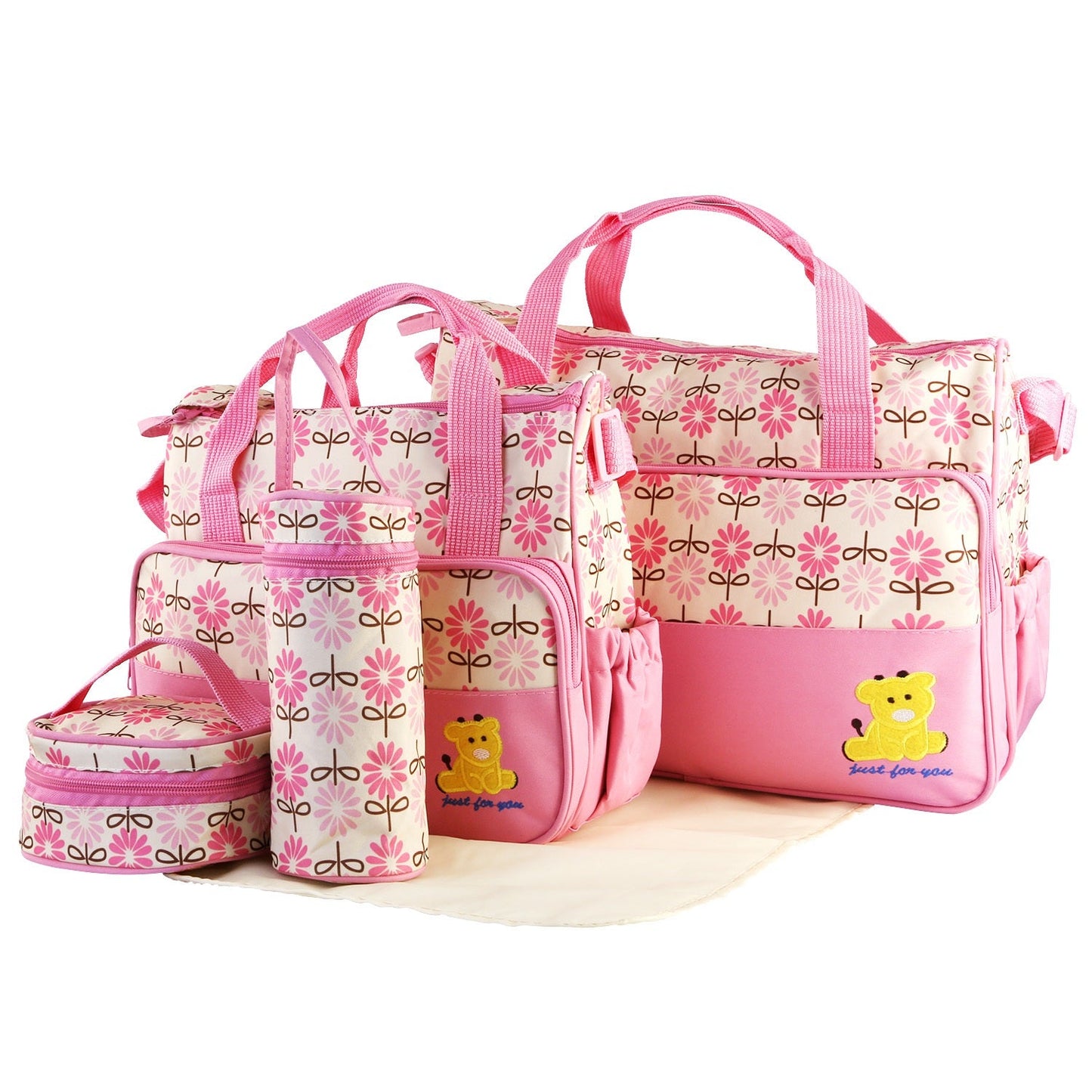 5PCS Per Set Baby Nappy Diaper Bags Set Mummy Diaper Shoulder Bags