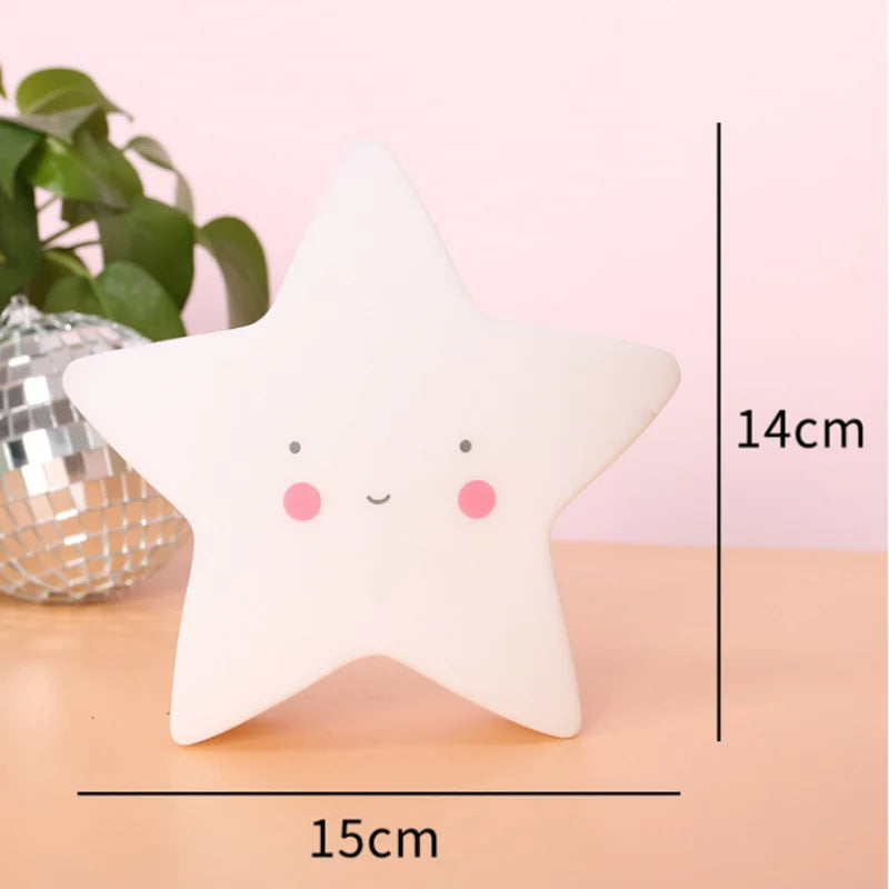 Magic Moon Star Night Light - 3D LED Cartoon Bedside Lamp for Kids Girls, Battery Operated, Nursery Decor Christmas Gift