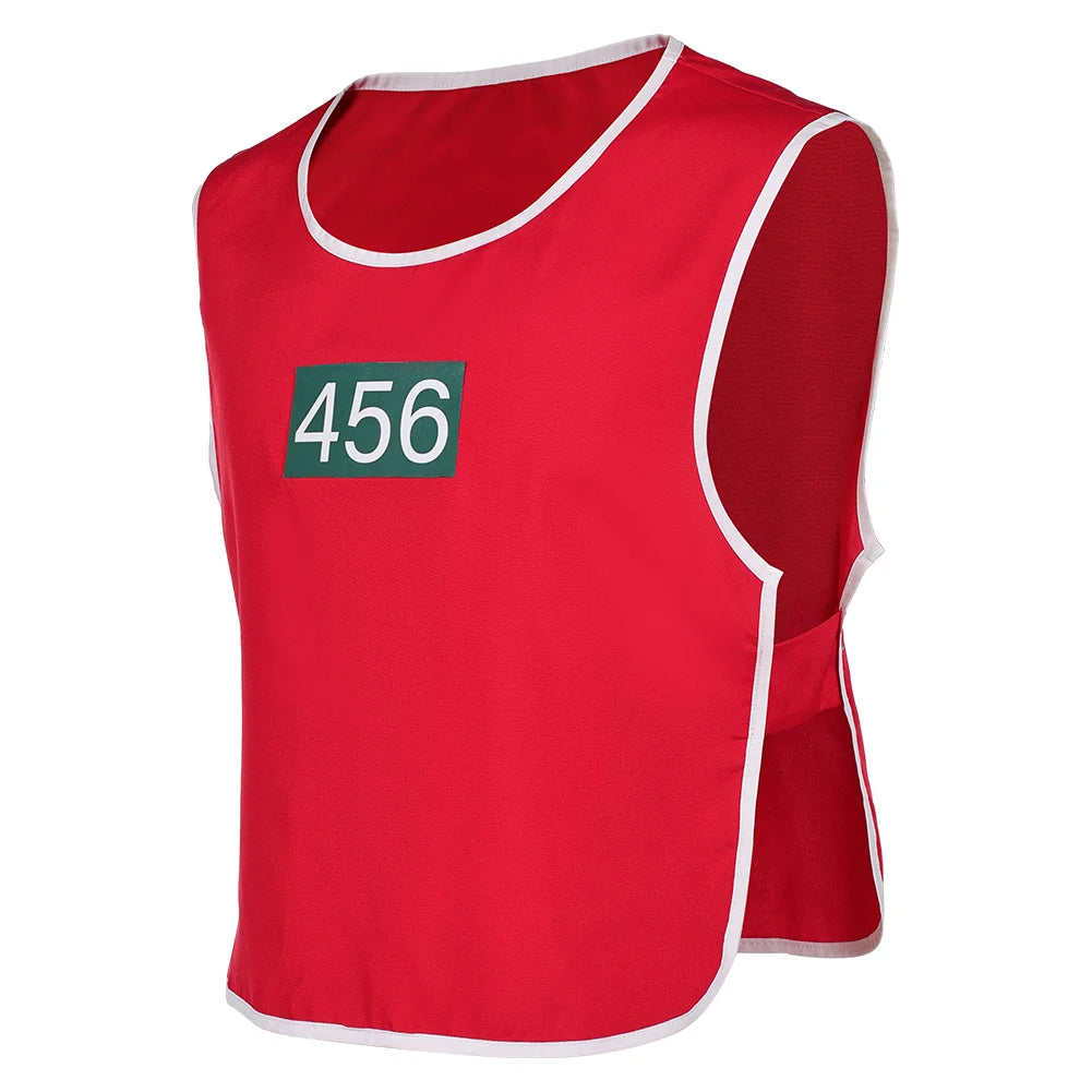 2025 TV Game Of Teuthida Cosplay No 456 Red Vest Halloween Carnival Costume Party Suits Outfit Roleplay Clothing For Men Male