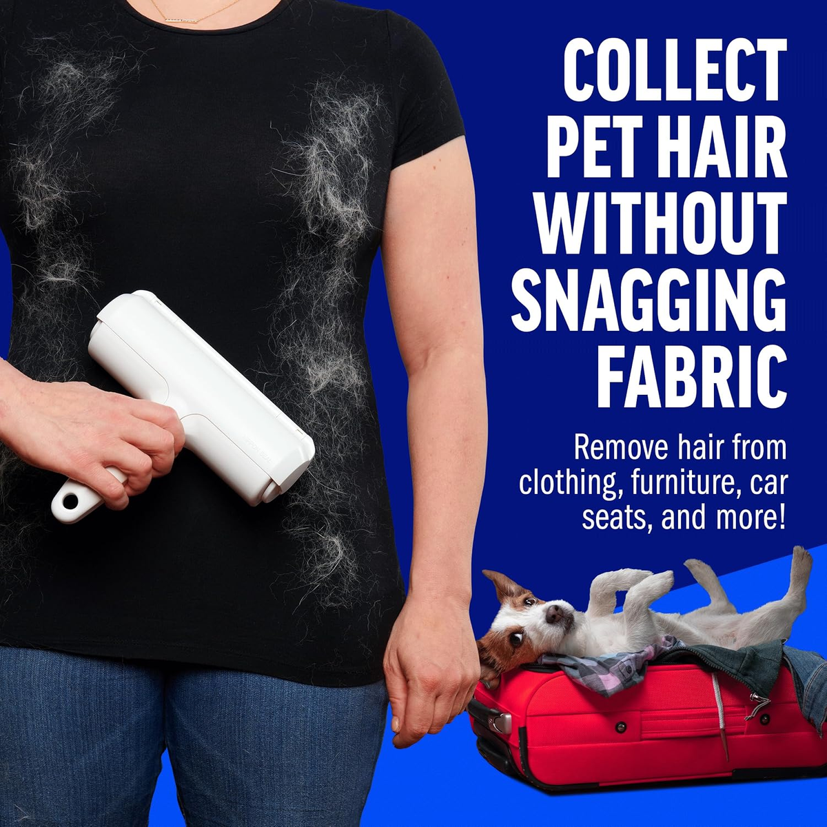 Reusable Pet Hair Remover Roller for Dogs & Cats, Furniture & Carpet