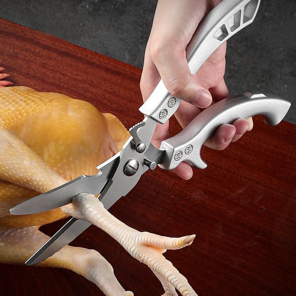 1-Pack Stainless Steel Kitchen Shears, Heavy-Duty Cooking Scissors