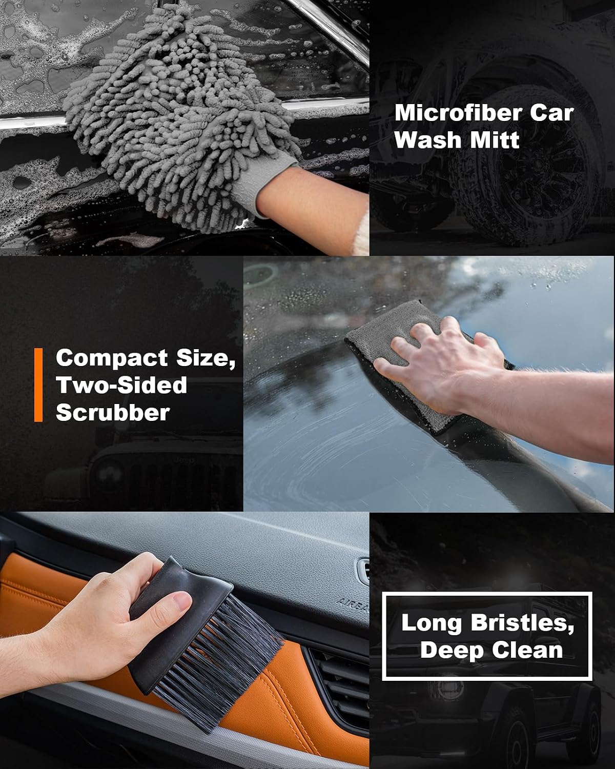 20Pcs Windshield Cleaner & Car Detailing Kit