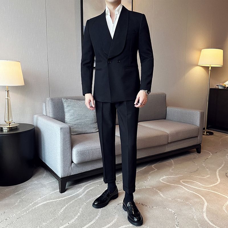 RoyalElite™ Men's Suit – Double-Breasted Business Elegance