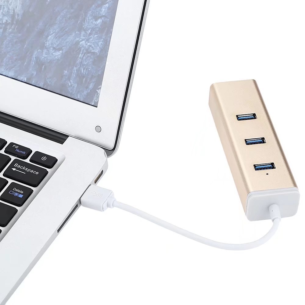 Aluminum Casing USB 3.0 HUB with Sound Adapter